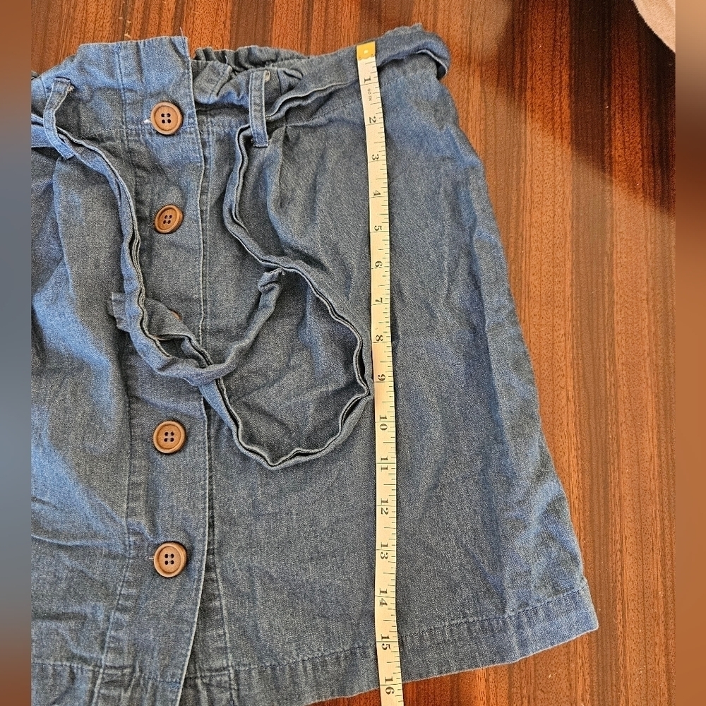 Francesca's Mi Ami Belted Denim Lightweight Button Front Mini Skirt XS EUC - Picture 8 of 11